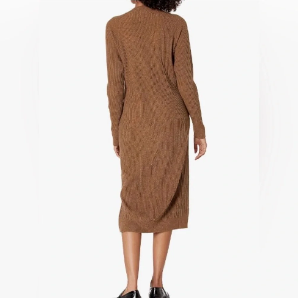NWT - The Drop Women's Brown Ribbed Midi sweater dress - Picture 2 of 3